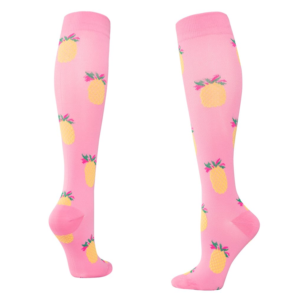 Proberos Women Knee-high Socks Calf Compression Socks Fashion Print Polyester Cotton Breathable Sport Compression Socks Anti-slip Leg Compression Socks for Running, Workout, Training Proberos Women Knee-high Socks Calf Compression Socks Fashion Print Polyester Cotton Breathable Sport Compression Socks Anti-slip Leg Compression Socks for Running, Workout, Training